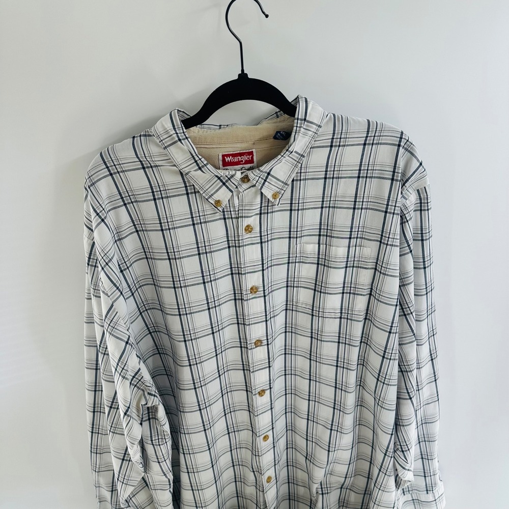 Wrangler Premium Quality Plaid Button Down Shirt‎ Wrinkle Resist 3XL